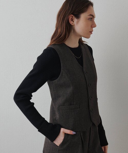 Drawing Numbers(ドローイング ナンバーズ)の「【Drawing Numbers】《セットアップ対応可》オーガニックウールプレーンベスト(ベスト・レディース・ベージュ/グレー・40/38)」の9枚目の写真