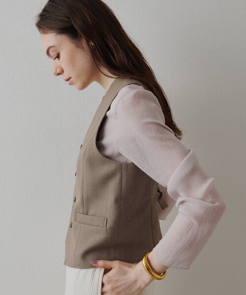 Drawing Numbers(ドローイング ナンバーズ)の「【Drawing Numbers】《セットアップ対応可》オーガニックウールプレーンベスト(ベスト・レディース・ベージュ/グレー・40/38)」の14枚目の写真