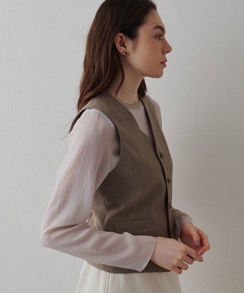 Drawing Numbers(ドローイング ナンバーズ)の「【Drawing Numbers】《セットアップ対応可》オーガニックウールプレーンベスト(ベスト・レディース・ベージュ/グレー・40/38)」の18枚目の写真