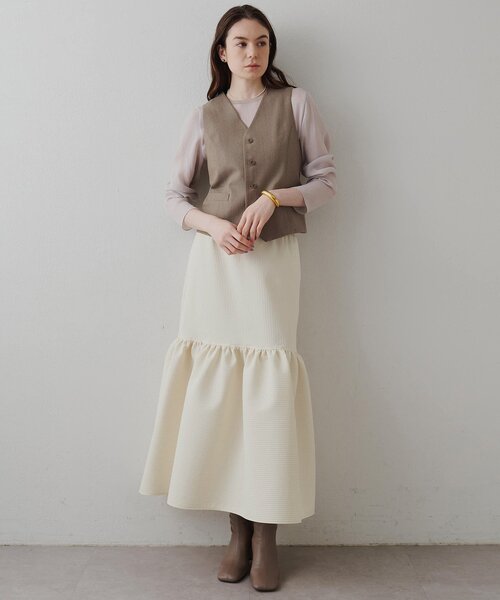 Drawing Numbers(ドローイング ナンバーズ)の「【Drawing Numbers】《セットアップ対応可》オーガニックウールプレーンベスト(ベスト・レディース・ベージュ/グレー・40/38)」の12枚目の写真