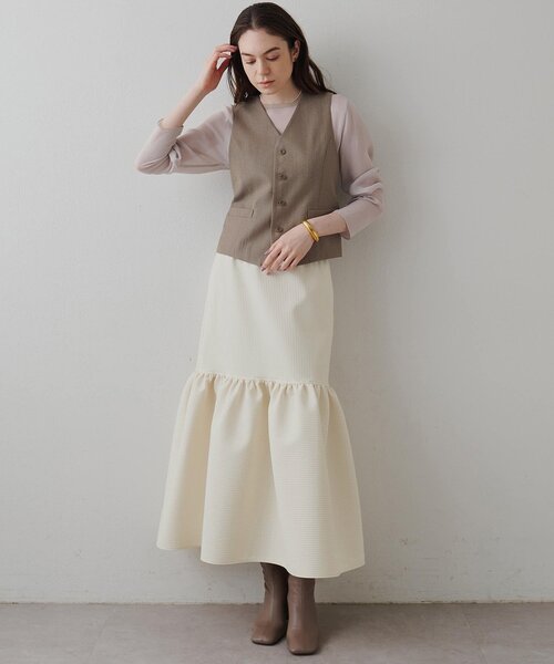 Drawing Numbers(ドローイング ナンバーズ)の「【Drawing Numbers】《セットアップ対応可》オーガニックウールプレーンベスト(ベスト・レディース・ベージュ/グレー・40/38)」の20枚目の写真