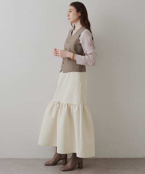 Drawing Numbers(ドローイング ナンバーズ)の「【Drawing Numbers】《セットアップ対応可》オーガニックウールプレーンベスト(ベスト・レディース・ベージュ/グレー・40/38)」の15枚目の写真