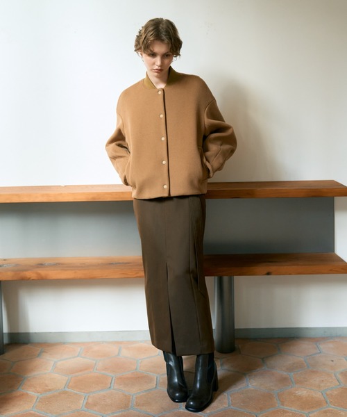 DESIGNWORKS（デザインワークス）の「SUPER140ウールコクーンスタジャンブルゾン（ブルゾン・レディース・キャメル・38）」の6枚目の写真