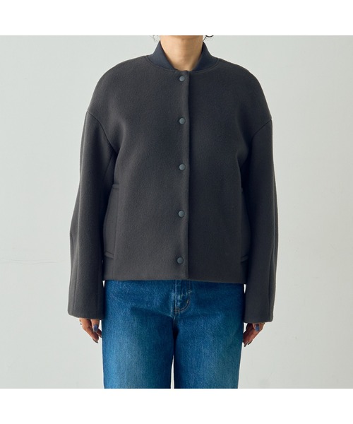 DESIGNWORKS（デザインワークス）の「SUPER140ウールコクーンスタジャンブルゾン（ブルゾン・レディース・キャメル・38）」の16枚目の写真