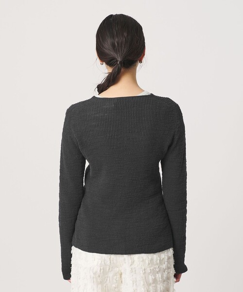 BEAUTY&YOUTH UNITED ARROWS（ビューティーアンドユースユナイテッドアローズ）の「コットンナイロンスラブ フロントボタン カーディガン（カーディガン/ボレロ・レディース・ライラック/ダークグレー/オフホワイト・FREE）」の15枚目の写真