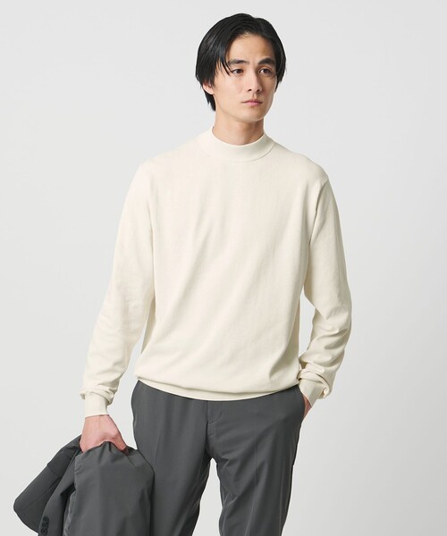 UNITED ARROWS(ユナイテッドアローズ)の「モックネックニット UA COZY ウォッシャブル(ニット/セーター・メンズ・オフホワイト/ブラック/ロイヤルブルー・XXL/XL/M/L/S)」の7枚目の写真