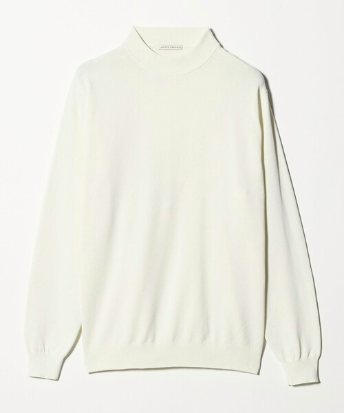 【新品】ユナイテッドアローズ　モックネック ニット オフホワイト モックネックニット UA COZY ウォッシャブル（ニット/セーター