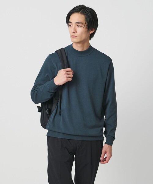 UNITED ARROWS(ユナイテッドアローズ)の「モックネックニット UA COZY ウォッシャブル(ニット/セーター・メンズ・オフホワイト/ブラック/ロイヤルブルー・XXL/XL/M/L/S)」の1枚目の写真