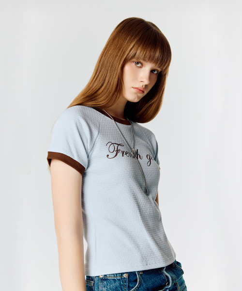 LARTIGENT（ラーティゼン）の「L15 RINGER T-SHIRT(SKY BLUE)（Tシャツ/カットソー・レディース・その他・FREE）」の4枚目の写真
