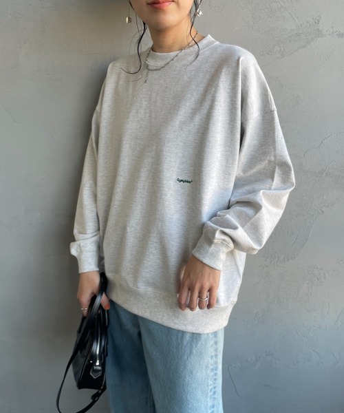 GYMPHLEX（ジムフレックス）の「[GYMPHLEX/ジムフレックス] ワンポイントロゴ刺繍 ヘビーウェイトクルーネックロンT（Tシャツ/カットソー・レディース・ライトグレー/チャコールグレー/オフホワイト/ライトグリーン/サックスブルー/ネイビー・L/M/XS）」の19枚目の写真