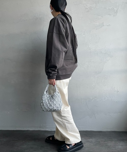 GYMPHLEX（ジムフレックス）の「【WEB先行予約】[GYMPHLEX/ジムフレックス] ワンポイントロゴ刺繍 ヘビーウェイトクルーネックロンT（Tシャツ/カットソー・レディース・ライトグレー/チャコールグレー/オフホワイト・L/M/XS）」の20枚目の写真