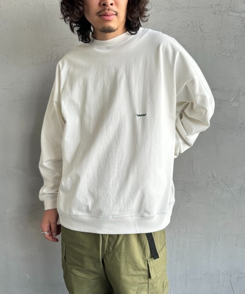 GYMPHLEX（ジムフレックス）の「【WEB先行予約】[GYMPHLEX/ジムフレックス] ワンポイントロゴ刺繍 ヘビーウェイトクルーネックロンT（Tシャツ/カットソー・レディース・ライトグレー/チャコールグレー/オフホワイト・L/M/XS）」の10枚目の写真