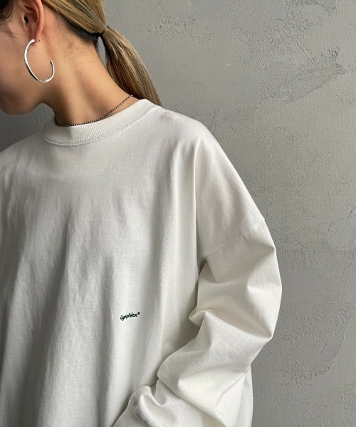GYMPHLEX（ジムフレックス）の「【WEB先行予約】[GYMPHLEX/ジムフレックス] ワンポイントロゴ刺繍 ヘビーウェイトクルーネックロンT（Tシャツ/カットソー・レディース・ライトグレー/チャコールグレー/オフホワイト・L/M/XS）」の7枚目の写真