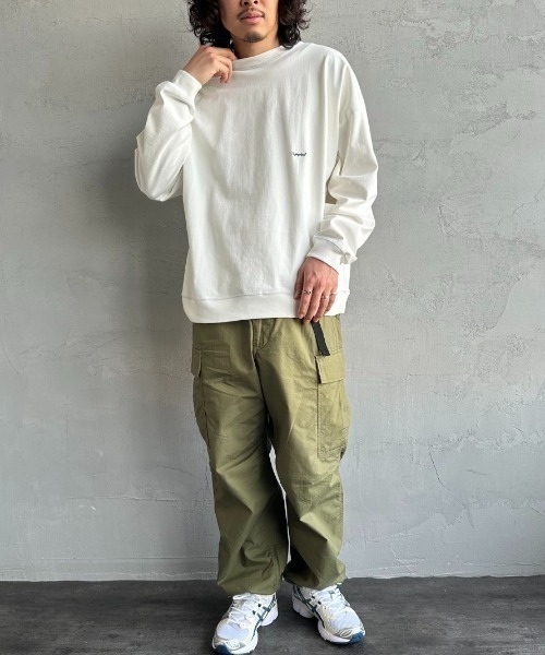 GYMPHLEX（ジムフレックス）の「【WEB先行予約】[GYMPHLEX/ジムフレックス] ワンポイントロゴ刺繍 ヘビーウェイトクルーネックロンT（Tシャツ/カットソー・レディース・ライトグレー/チャコールグレー/オフホワイト・L/M/XS）」の13枚目の写真