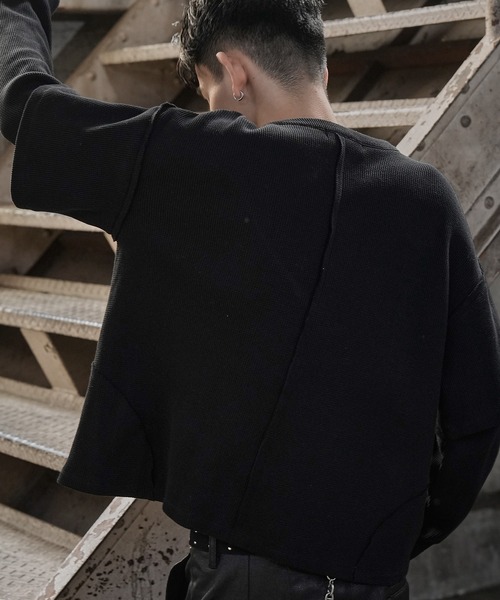 LANDNESS（ランドネス）の「【LANDNESS/ランドネス】FAKE LAYERED WAFFLE HENLEY L/S TEE/フェイクレイヤード ワッフル ヘンリーロンT（Tシャツ/カットソー・メンズ・ホワイト/ブラック/グレー・L/M/S）」の7枚目の写真