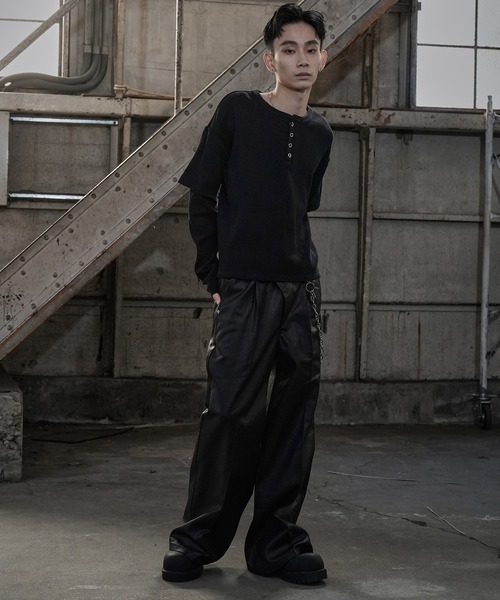 LANDNESS（ランドネス）の「【LANDNESS/ランドネス】FAKE LAYERED WAFFLE HENLEY L/S TEE/フェイクレイヤード ワッフル ヘンリーロンT（Tシャツ/カットソー・メンズ・ホワイト/ブラック/グレー・L/M/S）」の15枚目の写真