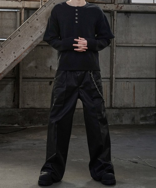 LANDNESS（ランドネス）の「【LANDNESS/ランドネス】FAKE LAYERED WAFFLE HENLEY L/S TEE/フェイクレイヤード ワッフル ヘンリーロンT（Tシャツ/カットソー・メンズ・ホワイト/ブラック/グレー・L/M/S）」の16枚目の写真