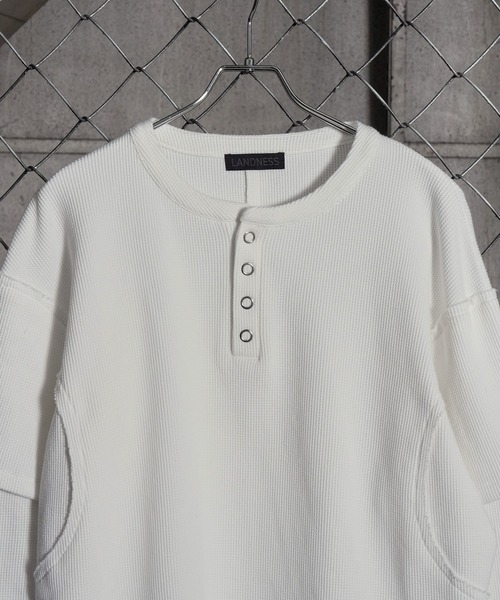 LANDNESS（ランドネス）の「【LANDNESS/ランドネス】FAKE LAYERED WAFFLE HENLEY L/S TEE/フェイクレイヤード ワッフル ヘンリーロンT（Tシャツ/カットソー・メンズ・ホワイト/ブラック/グレー・L/M/S）」の22枚目の写真