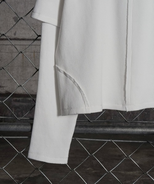 LANDNESS（ランドネス）の「【LANDNESS/ランドネス】FAKE LAYERED WAFFLE HENLEY L/S TEE/フェイクレイヤード ワッフル ヘンリーロンT（Tシャツ/カットソー・メンズ・ホワイト/ブラック/グレー・L/M/S）」の5枚目の写真