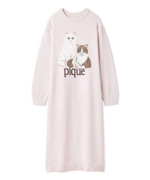 エアリーモコキャットジャガードワンピース（ルームウェア/パジャマ
