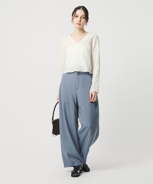 BEAUTY&YOUTH UNITED ARROWS(ビューティーアンドユースユナイテッドアローズ)の「ソリッド&チェック Vネック カーディガン(カーディガン/ボレロ・レディース・ブラック/ホワイト/その他1・FREE)」の7枚目の写真