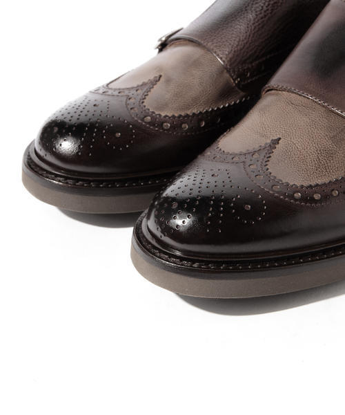 BRILLA per il gusto(ブリッラペルイルグースト)の「◇DOUCAL'S / 別注 コンビ ダブルモンク シューズ(ドレスシューズ・メンズ・ダークブラウン/ブラウン・39/38/41/40/42/40.5/41.5/39.5/38.5)」の13枚目の写真