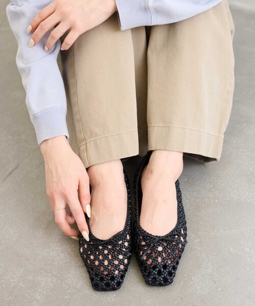 LE TALON（ルタロン）の「スクエアソフトメッシュバレエ（バレエシューズ・レディース・ブラック系その他/ベージュ/レッド/アイボリー・22cm/22.5cm/23cm/23.5cm/24cm/24.5cm/25cm/25.5cm）」の3枚目の写真