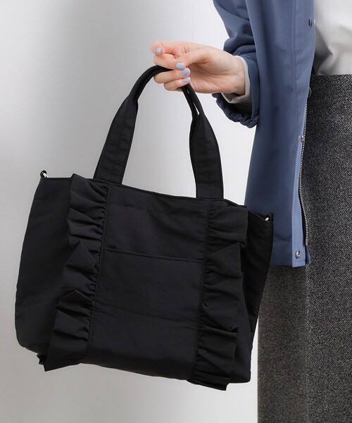 grove(グローブ)の「タテフリル2WAYトート(トートバッグ・レディース・グレー系2/ブラック/グレー・00)」の2枚目の写真