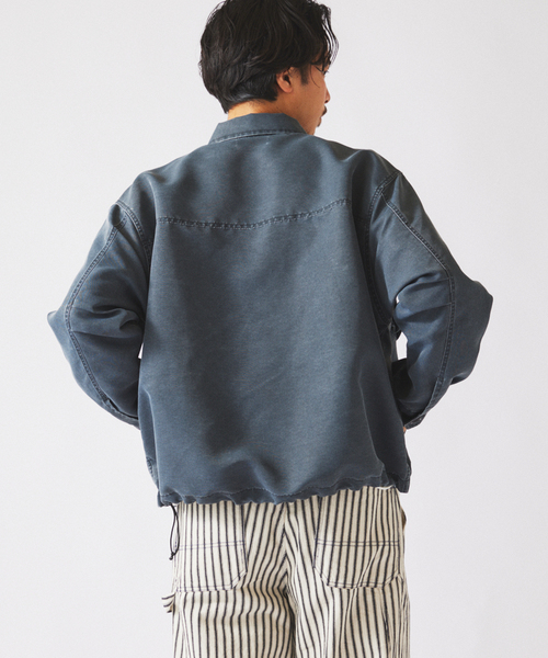 JOURNAL STANDARD relume（ジャーナルスタンダード　レリューム）の「ピグメント加工 CPO シャツブルゾン（ミリタリージャケット・メンズ・ブラックミックス/ライトグリーン・LARGE/MEDIUM）」の9枚目の写真