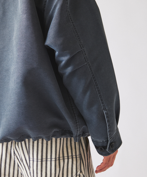 JOURNAL STANDARD relume（ジャーナルスタンダード　レリューム）の「ピグメント加工 CPO シャツブルゾン（ミリタリージャケット・メンズ・ブラックミックス/ライトグリーン・LARGE/MEDIUM）」の13枚目の写真