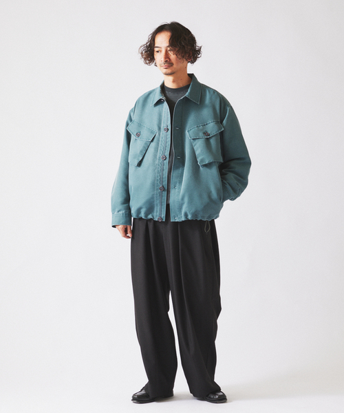 JOURNAL STANDARD relume（ジャーナルスタンダード　レリューム）の「ピグメント加工 CPO シャツブルゾン（ミリタリージャケット・メンズ・ブラックミックス/ライトグリーン・LARGE/MEDIUM）」の14枚目の写真
