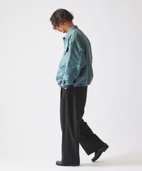 JOURNAL STANDARD relume（ジャーナルスタンダード　レリューム）の「ピグメント加工 CPO シャツブルゾン（ミリタリージャケット・メンズ・ブラックミックス/ライトグリーン・LARGE/MEDIUM）」の15枚目の写真