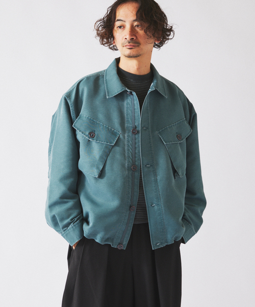 JOURNAL STANDARD relume（ジャーナルスタンダード　レリューム）の「ピグメント加工 CPO シャツブルゾン（ミリタリージャケット・メンズ・ブラックミックス/ライトグリーン・LARGE/MEDIUM）」の17枚目の写真
