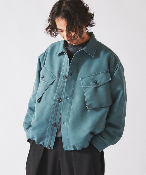 JOURNAL STANDARD relume（ジャーナルスタンダード　レリューム）の「ピグメント加工 CPO シャツブルゾン（ミリタリージャケット・メンズ・ブラックミックス/ライトグリーン・LARGE/MEDIUM）」の18枚目の写真