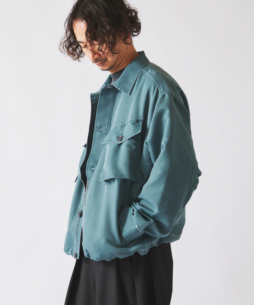 JOURNAL STANDARD relume（ジャーナルスタンダード　レリューム）の「ピグメント加工 CPO シャツブルゾン（ミリタリージャケット・メンズ・ブラックミックス/ライトグリーン・LARGE/MEDIUM）」の19枚目の写真
