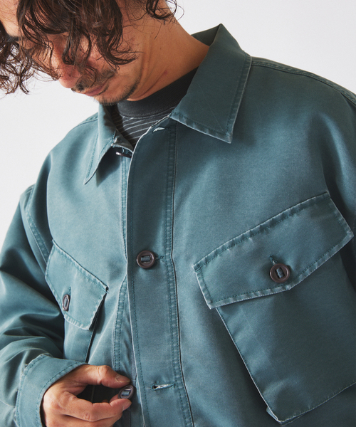 JOURNAL STANDARD relume（ジャーナルスタンダード　レリューム）の「ピグメント加工 CPO シャツブルゾン（ミリタリージャケット・メンズ・ブラックミックス/ライトグリーン・LARGE/MEDIUM）」の21枚目の写真