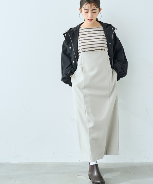 mil(ミル)の「ボーダー ロンT【586124】(Tシャツ/カットソー・レディース・ライトグリーン/ブラック/グレイッシュベージュ・XS/S)」の7枚目の写真
