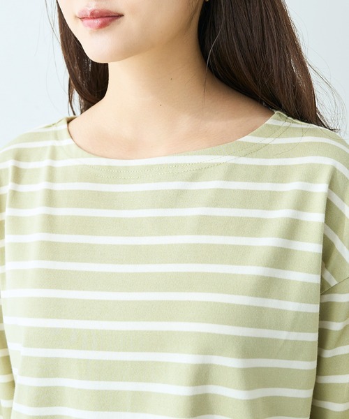 mil(ミル)の「ボーダー ロンT【586124】(Tシャツ/カットソー・レディース・ライトグリーン/ブラック/グレイッシュベージュ・XS/S)」の21枚目の写真