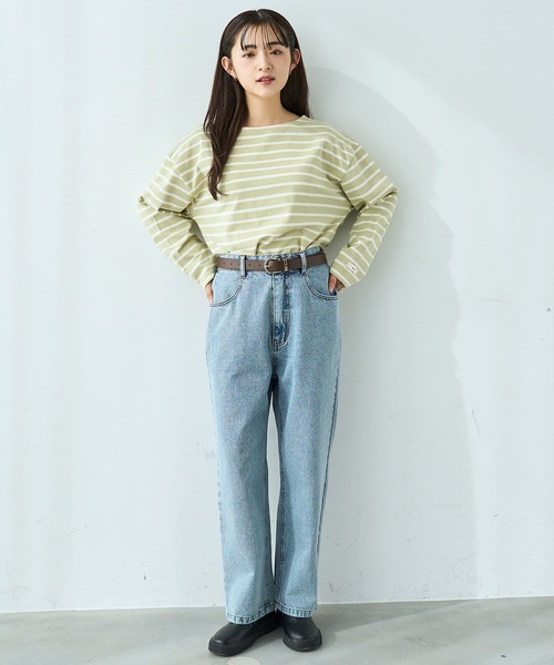mil(ミル)の「ボーダー ロンT【586124】(Tシャツ/カットソー・レディース・ライトグリーン/ブラック/グレイッシュベージュ・XS/S)」の8枚目の写真