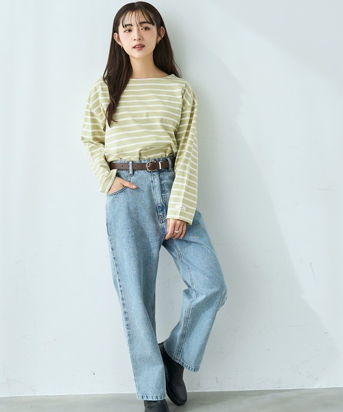 mil(ミル)の「ボーダー ロンT【586124】(Tシャツ/カットソー・レディース・ライトグリーン/ブラック/グレイッシュベージュ・XS/S)」の11枚目の写真
