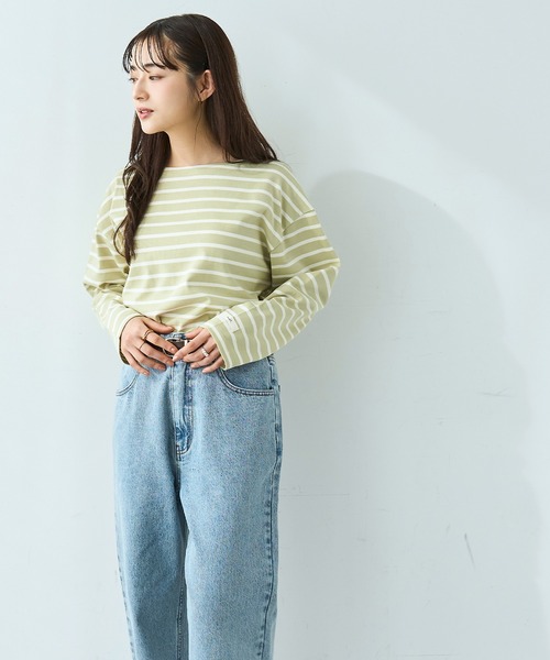 mil(ミル)の「ボーダー ロンT【586124】(Tシャツ/カットソー・レディース・ライトグリーン/ブラック/グレイッシュベージュ・XS/S)」の15枚目の写真