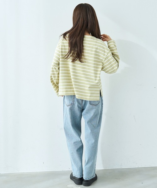 mil(ミル)の「ボーダー ロンT【586124】(Tシャツ/カットソー・レディース・ライトグリーン/ブラック/グレイッシュベージュ・XS/S)」の17枚目の写真