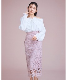 CELFORD（セルフォード）の「【WEB限定サイス】ハートレースタイトスカート（スカート）」