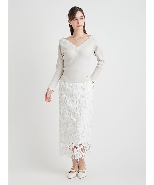 CELFORD(セルフォード)の「【WEB限定サイス】ハートレースタイトスカート(スカート・レディース・ブラック/オフホワイト/レッド/ピンク・34/36/38)」の16枚目の写真