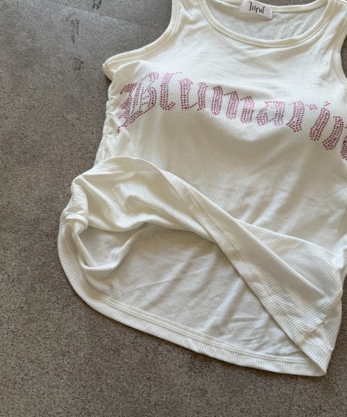 lilful（リルフル）の「【26年春夏新作】【カップ付き】ピンクラインストーンレタリングロゴタンクトップ（タンクトップ・レディース・ブラック/ホワイト/ピンク・F）」の21枚目の写真