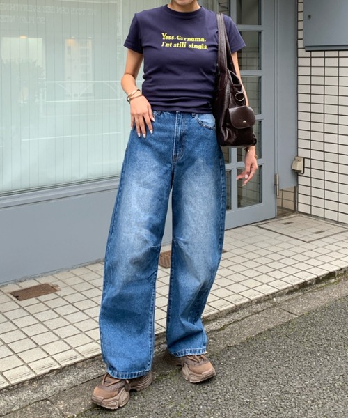link lot(リンクロット)の「【バックゴム】ボーイフレンドリベットデニムカーブパンツ(デニムパンツ・レディース・サックスブルー/ブルー/インディゴブルー・F)」の11枚目の写真