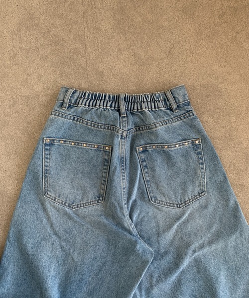 link lot(リンクロット)の「【バックゴム】ボーイフレンドリベットデニムカーブパンツ(デニムパンツ・レディース・サックスブルー/ブルー/インディゴブルー・F)」の15枚目の写真