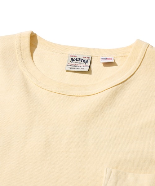 HOUSTON（ヒューストン）の「【HOUSTON / ヒューストン】USCOTTON PIGMENT TEE / ピグメントクルーネックロンT（Tシャツ/カットソー・メンズ・ブラック/オフホワイト/ターコイズブルー/サーモンピンク・MEDIUM/LARGE/X-LARGE）」の13枚目の写真