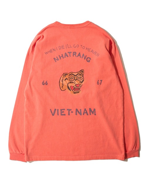 HOUSTON（ヒューストン）の「【HOUSTON / ヒューストン】USCOTTON PIGMENT TEE / ピグメントクルーネックロンT（Tシャツ/カットソー・メンズ・ブラック/オフホワイト/ターコイズブルー/サーモンピンク・MEDIUM/LARGE/X-LARGE）」の12枚目の写真