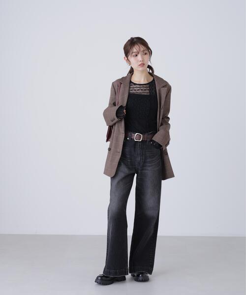 FREE'S MART（フリーズマート）の「◆パッチワークチュールレースカットソー（Tシャツ/カットソー・レディース・ブラック/ホワイト・FREE）」の12枚目の写真